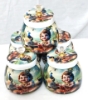 Picture of Krishna with cow printed Metal Jar(set of 4 pcs)