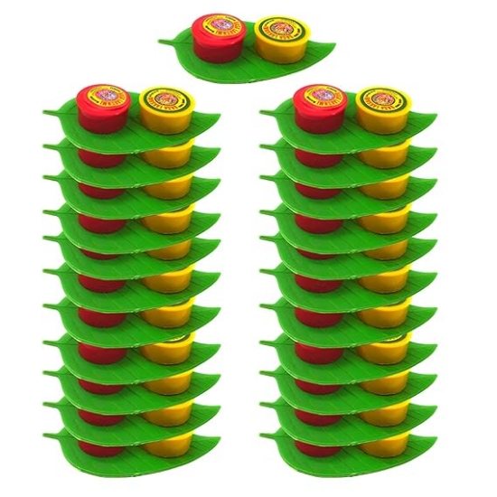 Picture of Betel Leaf shape Haldi Kumkum( Pack of 20pcs)