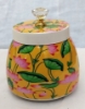 Picture of Yellow theme Lotus Printed Metal jars ( set of 4 pcs)