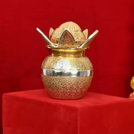 Picture of Gold-Silver Plated Pooja Kalash