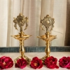 Picture of Brass Shankh Chakra Standing diyas pair (2000 gr approx)(20*8  cm  approx)