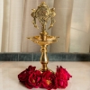 Picture of Brass Shankh Chakra Standing diyas pair (2000 gr approx)(20*8  cm  approx)