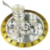 Picture of Gold and Silver Plated Pooja Thali Set 9 Inch
